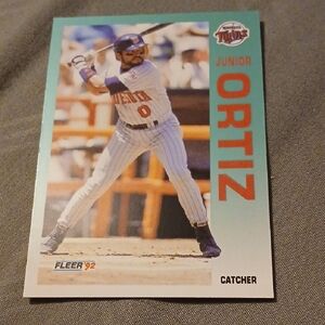 Fleer Baseball Card - Junior Ortiz - Teal and Red